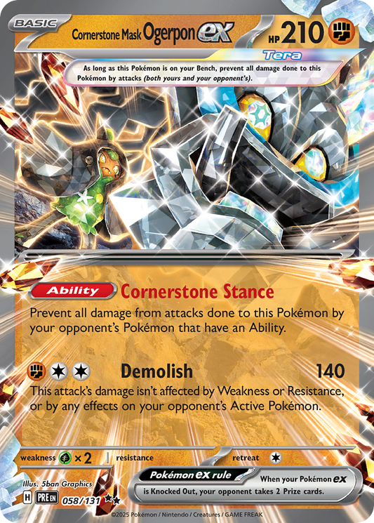 Cornerstone Mask Ogerpon ex 058/131 - Poke ball Holo