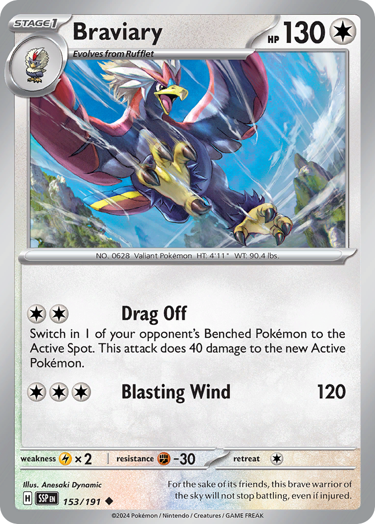 Braviary 153/191 - Reverse Holo