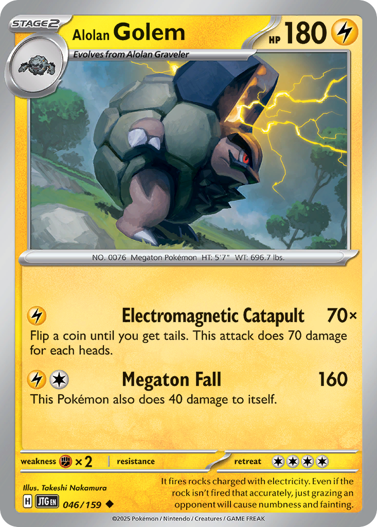 Alolan Golem 046/159 - Reverse Holo