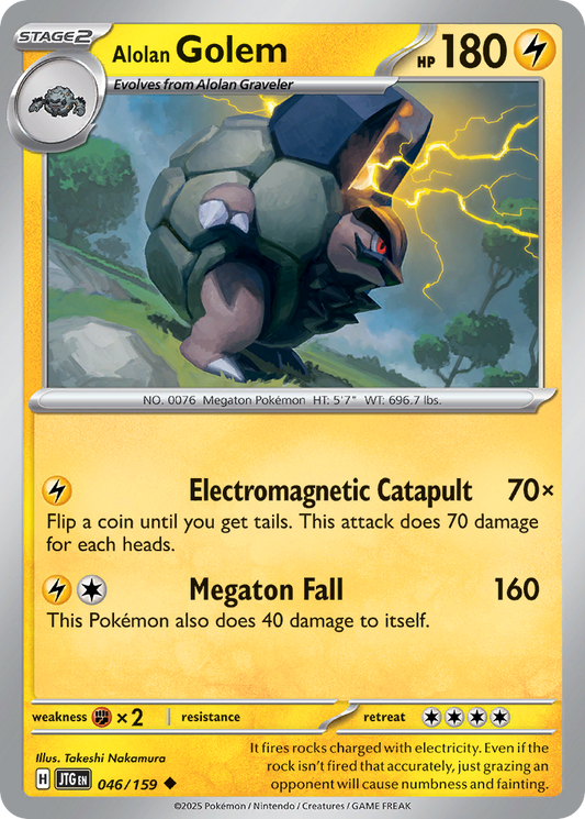 Alolan Golem 046/159 - Reverse Holo
