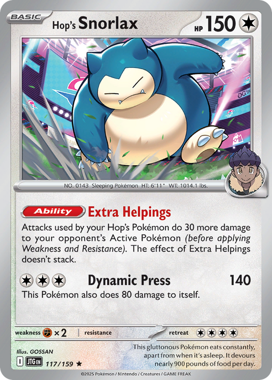Hop’s Snorlax 117/159 - Reverse Holo