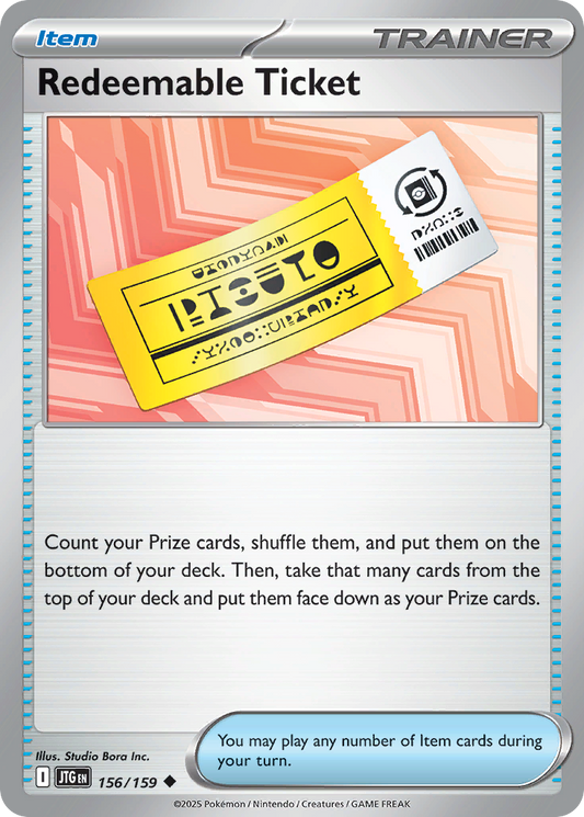 Redeemable Ticket 156/159 - Reverse Holo