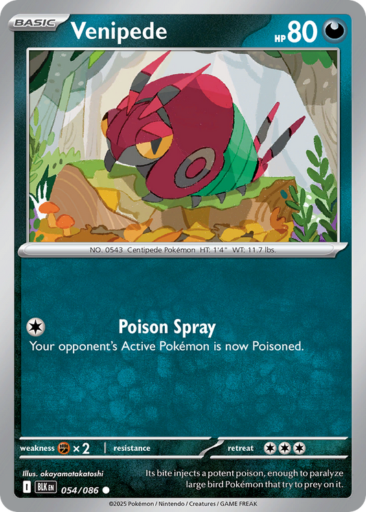 Venipede 054/086 - Reverse Holo