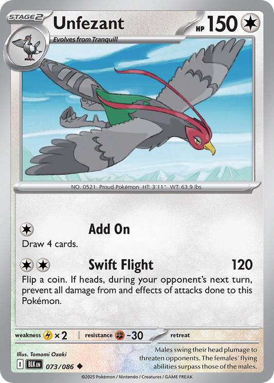 Unfezant 073/086 - Reverse Holo